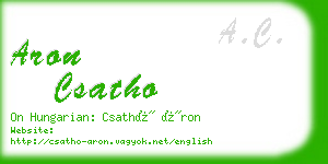 aron csatho business card